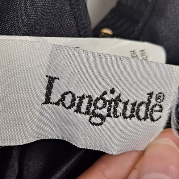 Longitude Size 10 One Piece Swimsuit Black Ruffled Top Sequins Slimming - Picture 12 of 15